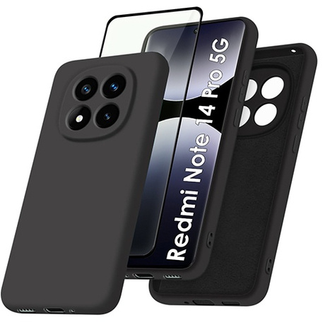 Etui do Xiaomi Redmi Note 14 Pro 5G SILICONE CASE + 5D SZKŁO HARTOWANE