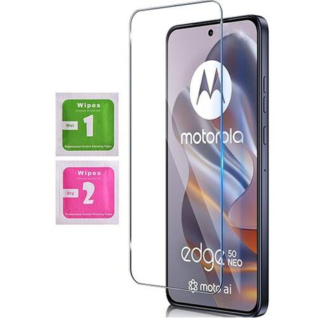 Etui do Motorola Edge 50 Neo WZMACNIANE 360° CLEAR CASE + SZKŁO HARTOWANE