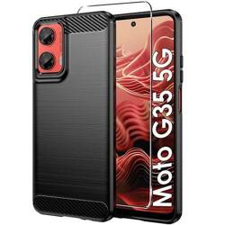 Etui do Motorola Moto G35 5G KARBON CASE pancerne + SZKŁO