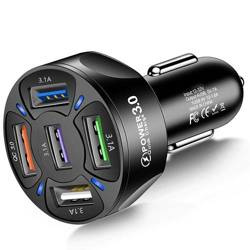 SZYBKA ŁADOWARKA SAMOCHODOWA MOCNA 5x USB QC 3.0