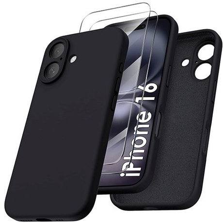 Etui do iPhone 16 SILICONE CASE + 2x SZKŁO SZYBKA