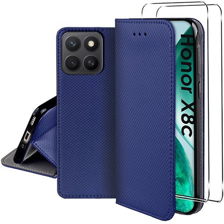 Etui do Honor X8c SMART MAGNET CASE + 2X SZKŁO HARTOWANE