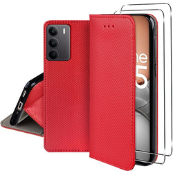 Etui do Realme C75 / Realme 14X 5G SMART MAGNET CASE + 2X SZKŁO HARTOWANE