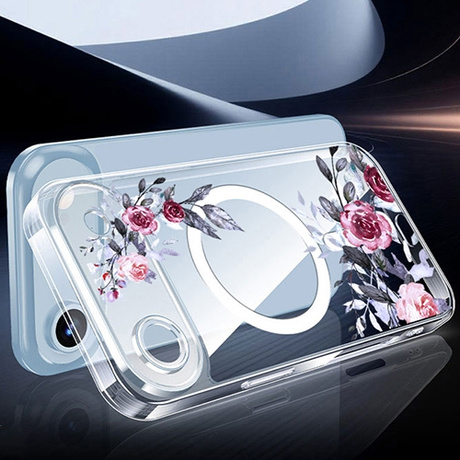Etui do iPhone Air DO MAGSAFE wzory FLOWER MAGNETIC CASE + SZKŁO