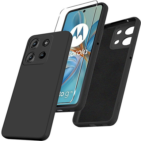 Etui do Motorola Moto G75 5G SILICONE CASE + SZKŁO