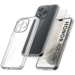 Etui do Honor 400 Lite WZMACNIANE 360° CLEAR CASE + 2x SZKŁO HARTOWANE
