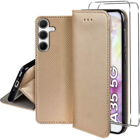 Etui do Samsung Galaxy A35 5G SMART MAGNET CASE + 2X SZKŁO HARTOWANE