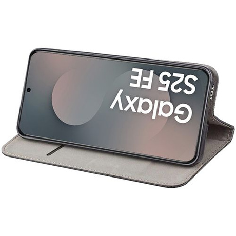 Etui do Samsung Galaxy S25 FE skórzane magnetyczne z klapką + SZKŁO HARTOWANE