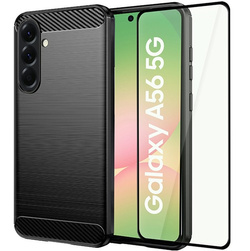 ETUI PANCERNE KARBON do Samsung Galaxy A56 5G + SZKŁO 5D