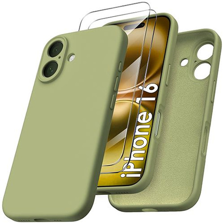 Etui do iPhone 16 SILICONE CASE + 2x SZKŁO SZYBKA