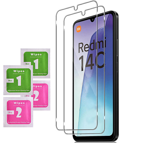 Etui do Xiaomi Redmi 14C SKÓRZANE SKIN + 2x SZKŁO 9H