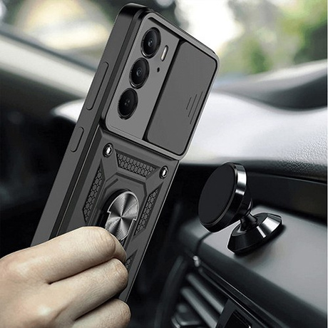 Etui do Realme C75 / Realme 14X 5G SLIDE RING CASE PANCERNE + 2X SZKŁO HARTOWANE