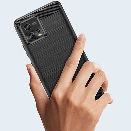 Etui do Motorola Moto G72 KARBON CASE pancerne + SZKŁO