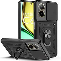 Etui do Realme C67 SLIDE RING CASE PANCERNE + SZKŁO HARTOWANE