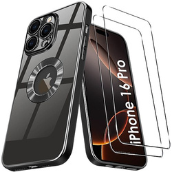 Etui do iPhone 16 Pro Silicone Clear ochrona aparatu  + 2x SZKŁO HARTOWANE