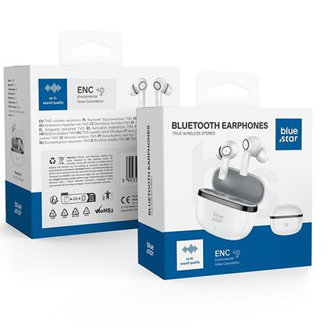 Słuchawki Bezprzewodowe Dokanałowe Bluetooth ENC IPX4 Etui Ładujące + Kabel