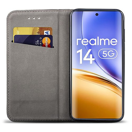 Etui SKÓRZANE do Realme 14 5G / 14T 5G wzory PORTFEL + SZKŁO