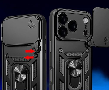 Etui do iPhone 17 Pro SLIDE RING CASE PANCERNE + 2x SZKŁO