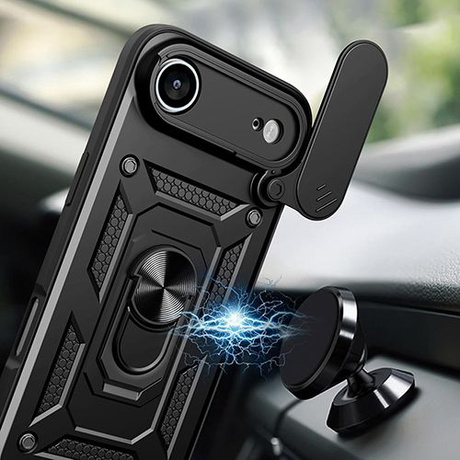 Etui do iPhone Air SLIDE RING CASE PANCERNE + 2x SZKŁO