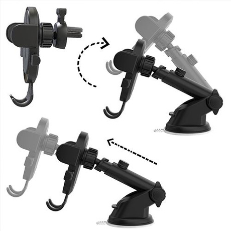 UCHWYT NA TELEFON DO SAMOCHODU NA SZYBĘ KOKPIT KRATKĘ MOCNY + KABEL USB 3W1