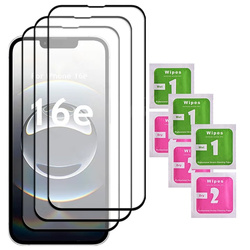 3x SZKŁO HARTOWANE 9D na cały ekran do iPhone 16e