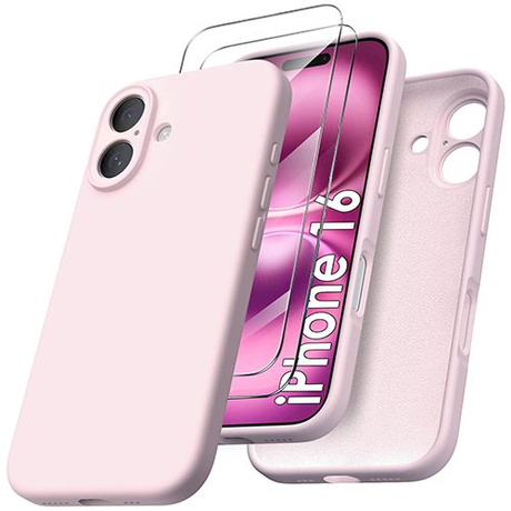 Etui do iPhone 16 SILICONE CASE + 2x SZKŁO SZYBKA