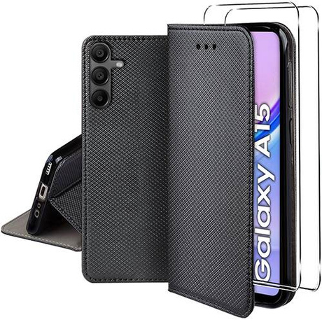 Etui do Samsung Galaxy A15 4G / A15 5G SMART MAGNET CASE + 2X SZKŁO HARTOWANE