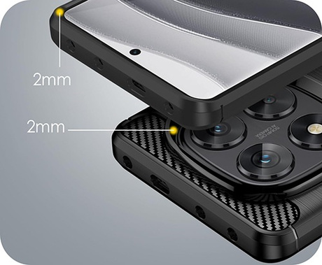 ETUI PANCERNE KARBON do Xiaomi Redmi Note 14 Pro 5G | 14 Pro Plus 5G + SZKŁO 5D