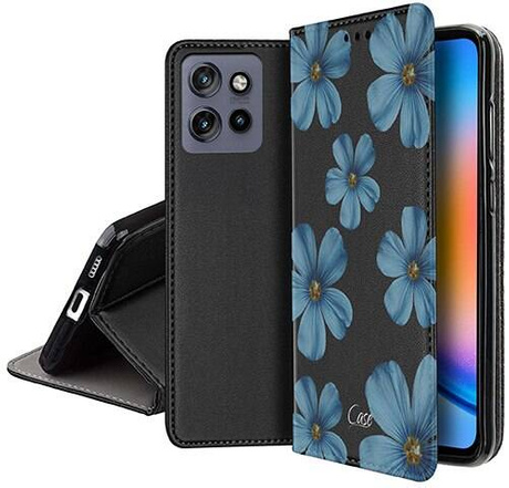 Etui SKÓRZANE do Motorola Edge 50 Neo wzory PORTFEL + SZKŁO