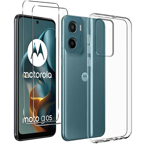 Etui SLIM CASE do Motorola Moto G05 / E15 + 2x SZKŁO HARTOWANE