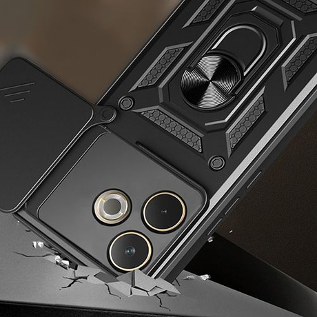 Etui do Oppo A5 Pro 5G SLIDE RING CASE PANCERNE + 2x SZKŁO HARTOWANE