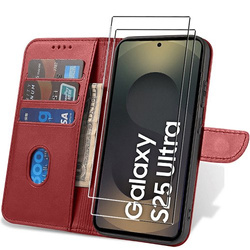 Etui do Samsung Galaxy S25 Ultra 5G SKÓRZANE SKIN + 2x SZKŁO HARTOWANE 9H