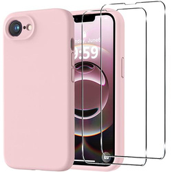Etui do iPhone 16e SILICONE CASE + 2x SZKŁO HARTOWANE