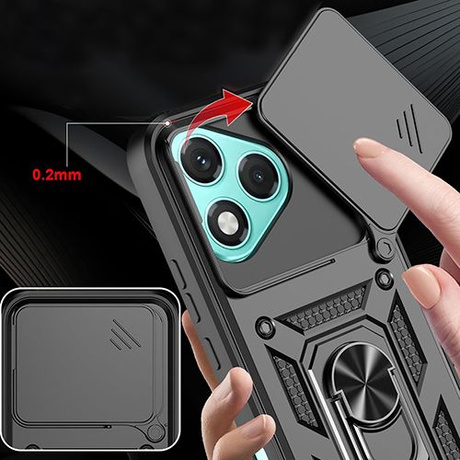 Etui do Honor 400 Lite SLIDE RING CASE PANCERNE + 2x SZKŁO HARTOWANE