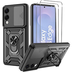 Etui do Samsung Galaxy S25 Edge SLIDE RING CASE PANCERNE + 2x SZKŁO HARTOWANE