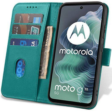 Etui do Motorola Moto G35 5G SKÓRZANE SKIN + SZKŁO HARTOWANE