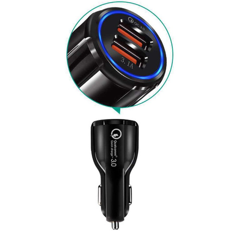 Ładowarka samochodowa 2x USB uniwersalna FAST CHARGE 3.0