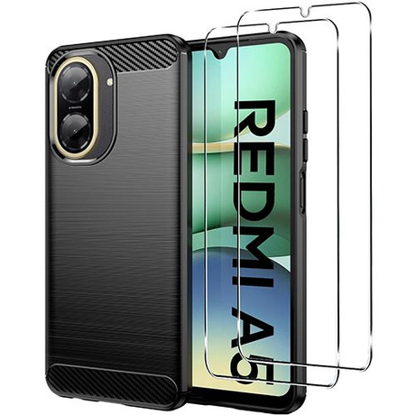 ETUI PANCERNE KARBON do Xiaomi Redmi A5 (171,7mm) + 2x SZKŁO HARTOWANE