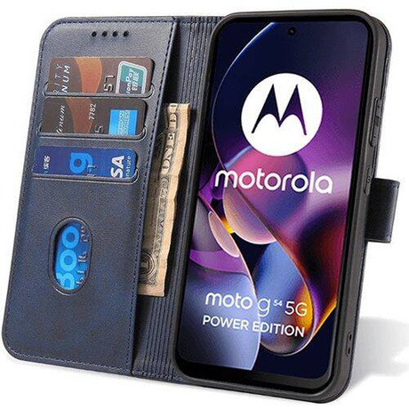 Etui do Motorola Moto G54 5G SKÓRZANE SKIN Portfel Case + SZKŁO HARTOWANE