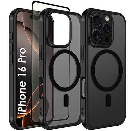 ETUI do iPhone 16 Pro MAGSAFE MATOWE CASE + SZKŁO HARTOWANE 5D