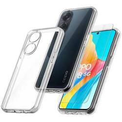 Etui do Oppo A98 5G WZMACNIANE 360° CLEAR CASE + SZKŁO HARTOWANE