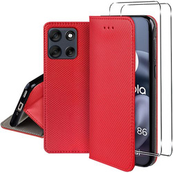 Etui do Motorola Moto G86 5G / G86 Power 5G SMART MAGNET CASE + 2X SZKŁO HARTOWANE
