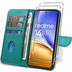Etui do Realme 14 5G / 14T 5G SKÓRZANE SKIN + 2x SZKŁO HARTOWANE 9H