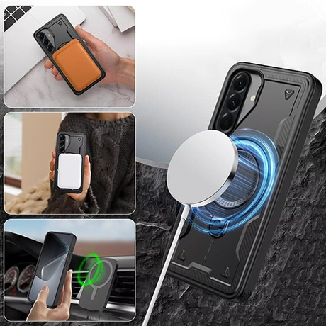 ETUI do Samsung Galaxy A26 5G PANCERNE MAGNETYCZNE MATT CASE + 2X SZKŁO