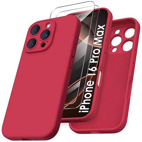 Etui do iPhone 16 Pro Max SILICONE CASE + 2x SZKŁO SZYBKA