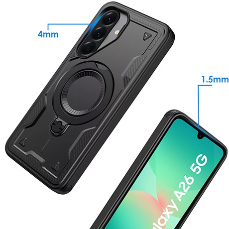 ETUI do Samsung Galaxy A26 5G PANCERNE MAGNETYCZNE MATT CASE + 2X SZKŁO