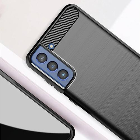 ETUI do SAMSUNG GALAXY S21 FE / 5G PANCERNE KARBON CASE + SZKŁO 5D