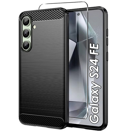 Etui do Samsung Galaxy S24 FE KARBON CASE pancerne + SZKŁO