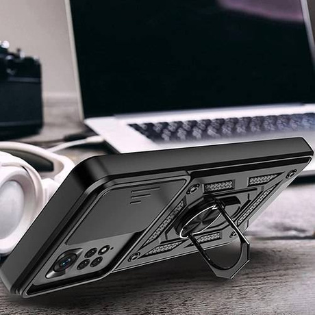 Etui do Xiaomi Redmi Note 11 Pro / 5G SLIDE RING CASE PANCERNE + SZKŁO HARTOWANE