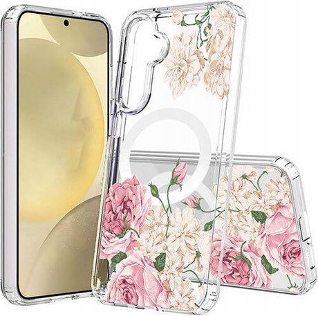 Etui do Samsung Galaxy S24+ Plus do MAGSAFE FLOWER wzory + SZKŁO